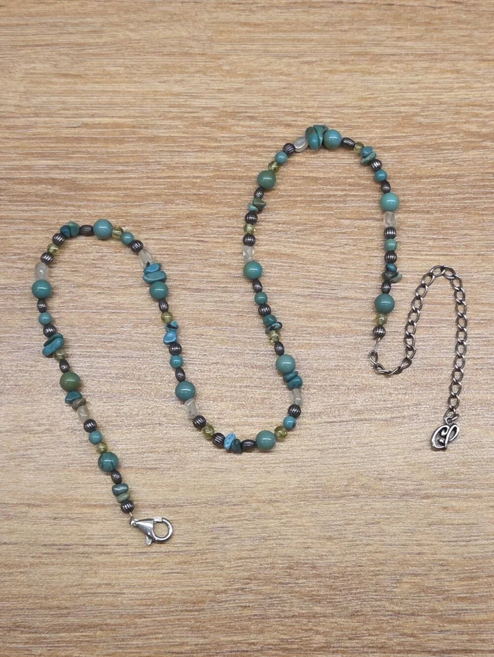 Carolyn Pollack Sterling Silver Turquoise Beaded Adjustable Necklace Relios CP